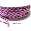 Apprêt 1 m ruban cordon spaghetti 7mm ref FFcollection 507 vichy rose 
