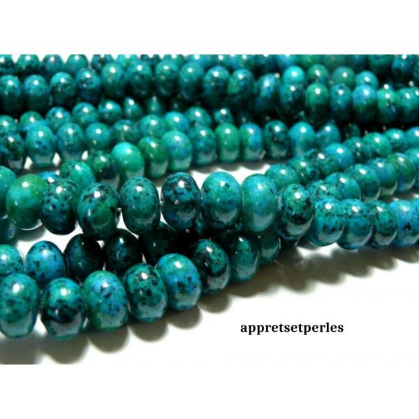 Apprêt et perles: 10 rondelles Turquoise bleu verte 5 par 8mm 