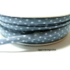 1 m ruban cordon spaghetti petit pois 7mm ref FFcollection 203 pois gris bleu 
