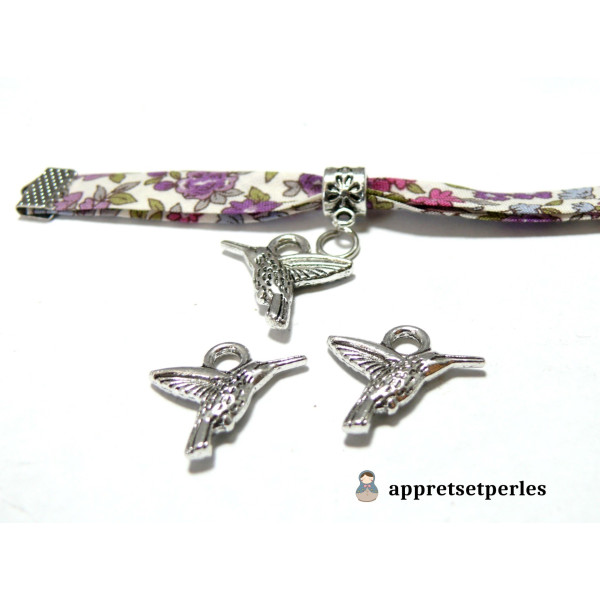 Pendentifs Oiseau du Paradis 19x16mm – Vieil Argent