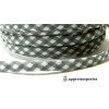 Apprêt 50cm ruban cordon spaghetti 7mm ref FFcollection 502 vichy gris foncé 