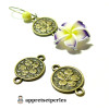 Apprêt bijoux10 pendentifs magnifique connecteur fleurs ref 96 Bronze 
