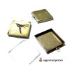 20 pièces: 10 Support pendentif carré 25mm  BR bord épais attache ronde et 10 cab 