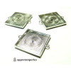 1 Support de pendentif connecteur carre  25mm argent  qualité extra 