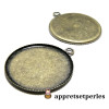Apprêt bijoux 2 Supports de pendentif 18mm plateau BR 