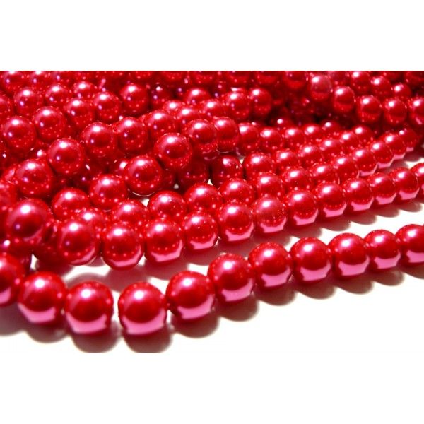 Offre spéciale : 1 fil environ 85 perles de verre nacre rose flash 10mm ref B57 