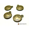Apprêt bijoux 10 pendentifs rond smiley Bronze 