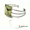 2 pièces: 1 bracelet   carré double 25mm  argent platine  pour image collage digitale et 1 cabochon 