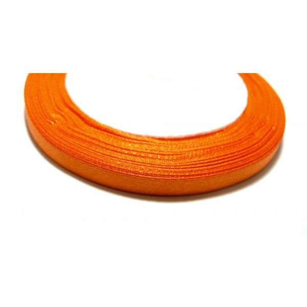 Apprêt mercerie:1 rouleau de 22 mètres ref 227 ruban satin orange  foncé 6mm 