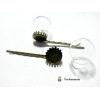 2 pièces: 1 Support de barrette couronne 15mm Bronze ref 14363 et 1 globe 
