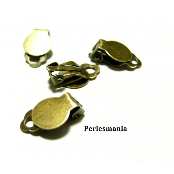 Apprêt et perles: 50 support de Boucle d'oreille clips bronze PQA2216 