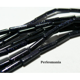 Apprêt et perles: 10 tubes Goldstone Bleu nuit en 4 par 13mm 