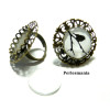 2 pièces: 1 bague dentelle rétro  2M6364 pour cabochon en 20mm Bronze et 1 cab 