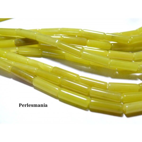 Apprêt et perles: 10 tubes Jade citron en 4 par 13mm 