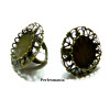 Apprêt bijoux: 1 bague dentelle rétro  2M6364 pour cabochon en 20mm Bronze 