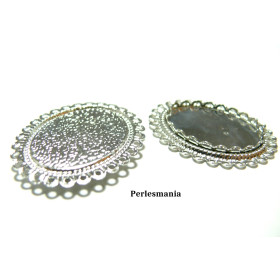 Pendentifs Vague Plat pour Cabochon 18x25mm – Laiton
