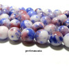 Appret et perles: 1 fil environ 70 perles  jade teintée 6mm rouge et bleu R7315 