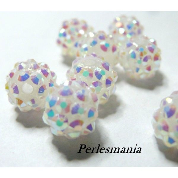 Apprêt: 20 perles shambala blanc 10 par 12mm 
