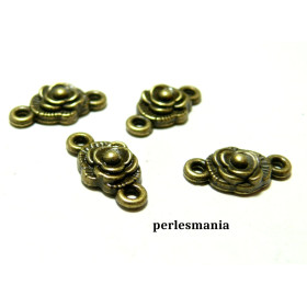 Apprêt bijoux 10 pendentifs 2Y2806 connecteur rose ovale  Bronze 