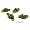 Apprêt bijoux 10 pendentifs 2Y2806 connecteur rose ovale  Bronze 