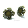 Apprêt bijoux: 1 bague fleur  2M6202 pour cabochon en 20mm Bronze 
