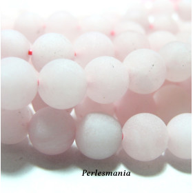 Apprêt bijoux 10 perles 8mm  Quartz rose effet givre 
