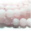 Apprêt bijoux 10 perles 8mm  Quartz rose effet givre 