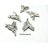 Apprêt bijoux: 40 pendentifs petits oiseaux du paradis 3D VA ref 2A1817 