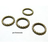 Apprêt bijoux 10 pendentifs  anneau connecteur torsadés 2Y6245 Bronze 