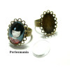 2 pièces: 1 bague double vague  13 par 18 BR ref 12456 et 1 cabochon 