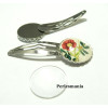 20 pièces: 10 supports de barrette clip 25mm PP vague ref 28006 et 10 cabochon 