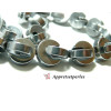 Apprêts et perles: 2 perles Hématite PAC MAN ( 4 pièces au total ) 10mm Argenté 