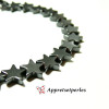 Perles pour bijoux: 10 perles Hématite étoiles plat 8mm Gris metallisé 
