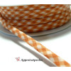 Apprêt 50cm ruban cordon spaghetti 7mm ref FFcollection 509 vichy orange 
