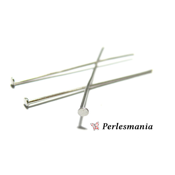 Tiges Têtes Plates 35mm x 0.7– Cuivre Argent Platine