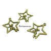 Fournitures bijoux: 10 breloques filles et etoiles 2D4412 Bronze 