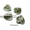 perles  intercalaires 2A6126 coeur 3D Vieil argent