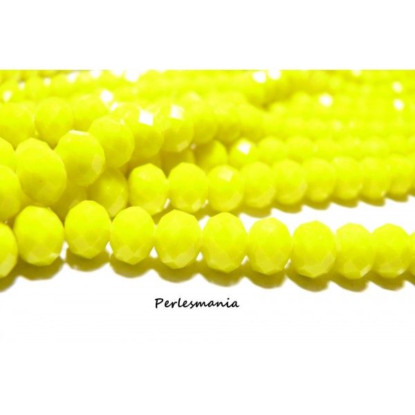 Perles pour bijoux: 20 Rondelles 3 par 4mm verre  2J1872 jaune facettée 