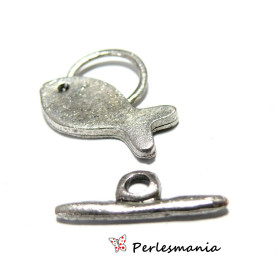 Fermoirs Toggle Poisson 26.5 x 21 mm – Alliage de Métal – Argent Antique