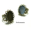 Support de bague: 1 bague double vague anneau dentelle 13 par 18 Bronze 