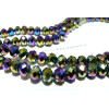 20 perles Rondelles 6 par 8mm Verre   2J1611 facettée multicolores métallique 
