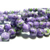 Perles pour bijoux: 10 perles pierres teintées vert violet 8mm 