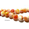 Apprêt et perles: 5 perles  jade teintée 10mm jaune et rouge ref73510 