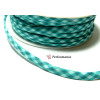 Apprêt mercerie: 1m ruban cordon spaghetti 7mm ref FFcollection 511 vichybleu lagon 