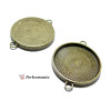10 Support de pendentif connecteur rond 25mm Bronze  qualité extra 