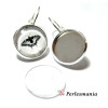 20 pièces : 10 supports Boucles d'oreille ARGENT VIF 14mm et 10 cabochons 