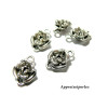 10 pendentifs connecteur 2B6715 fleur 3D Viel argent pour création de bijoux 