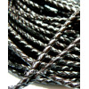 20cm de cordon CUIR VERITABLE TRESSE Marron foncé en 3MM ref 6 