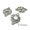 Apprêt bijoux 10 pendentifs ref 208 fleur dentelle Vieil argent 