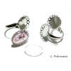 3 pièces: 1 bague vague  13 par 18mm PP DOUBLE CABOCHON ref 27964 et 2 cabochons 